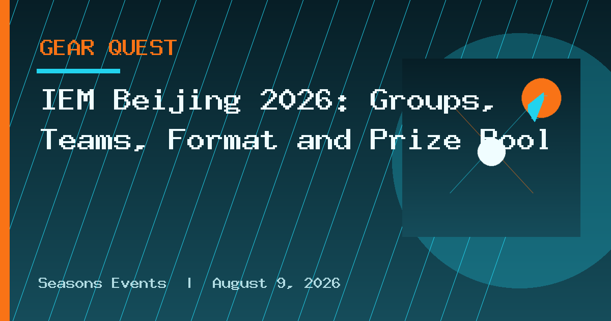 IEM Beijing 2026: Groups, Teams, Format and Prize Pool