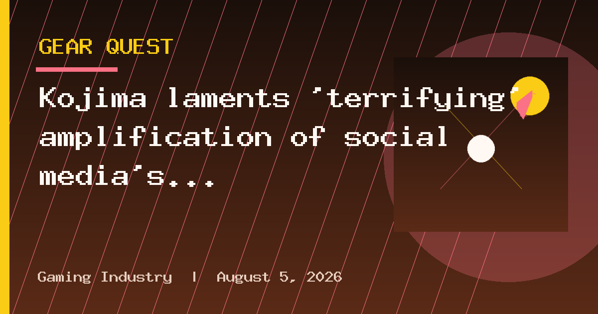 Kojima laments ‘terrifying’ amplification of social media’s ‘false information