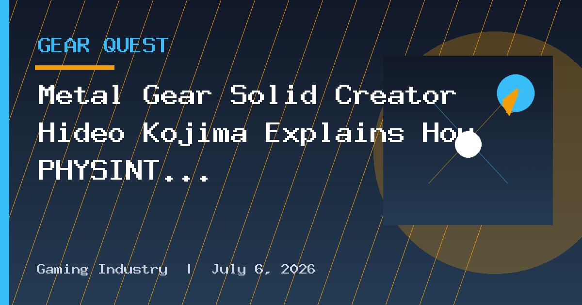 Metal Gear Solid Creator Hideo Kojima Explains How PHYSINT Moved