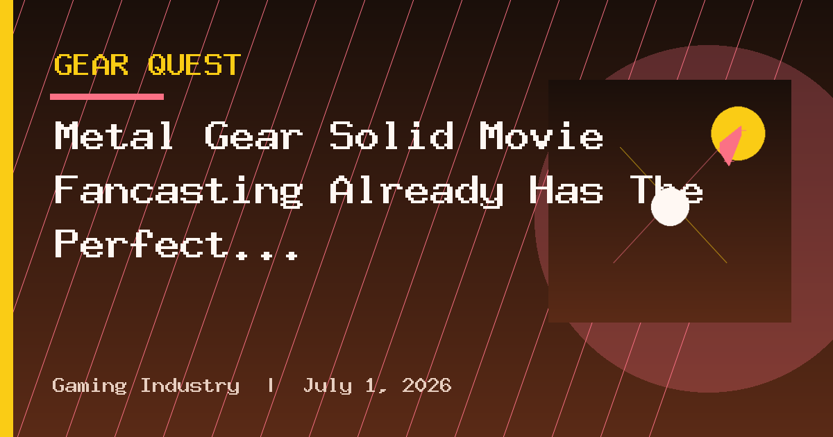 Metal Gear Solid Movie Fancasting Already Has The Perfect Snake Actor