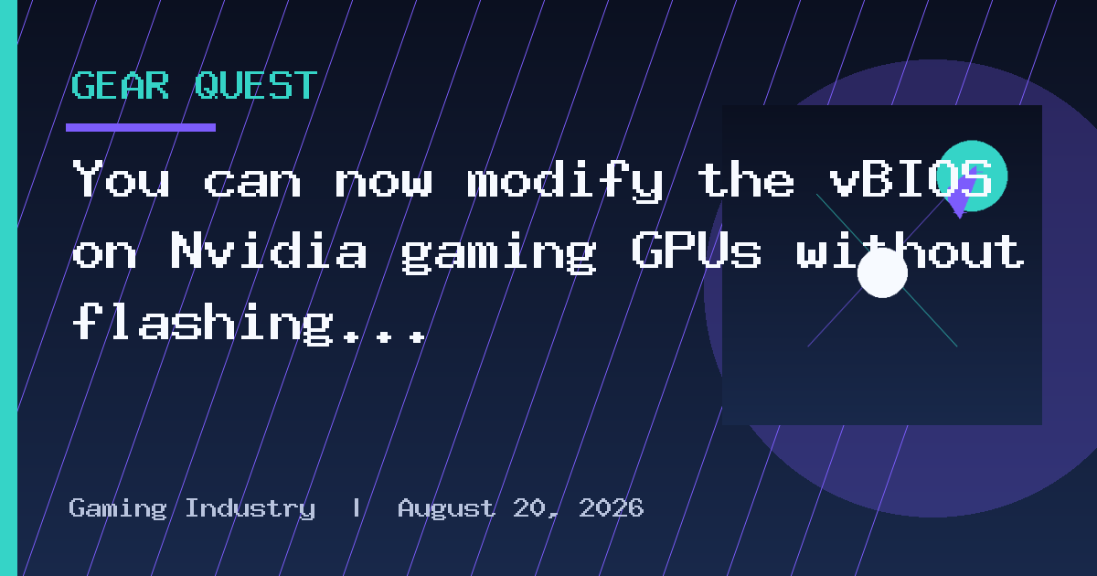 You can now modify the vBIOS on Nvidia gaming GPUs without flashing thanks