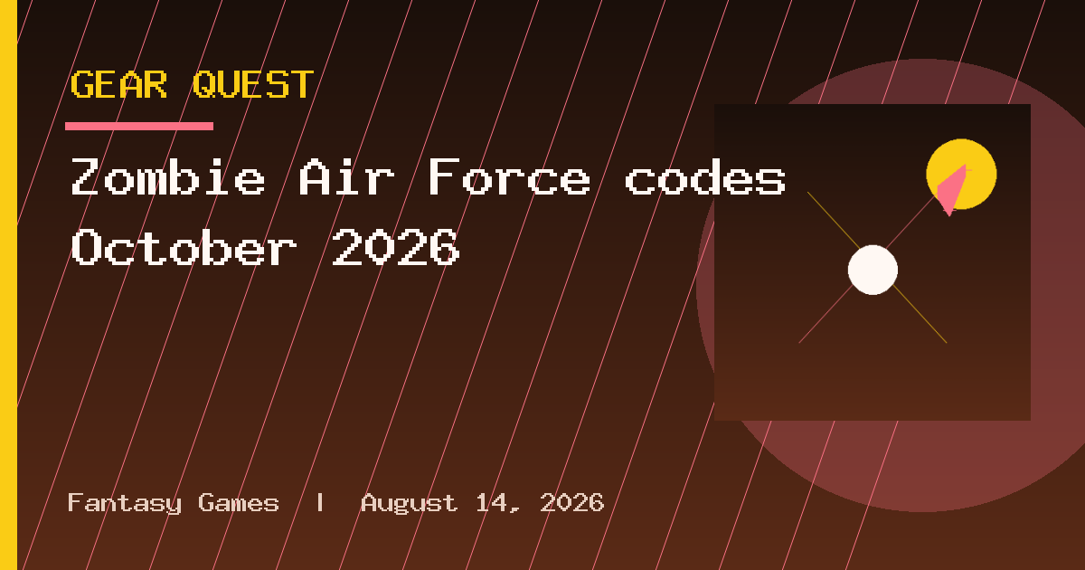 Zombie Air Force codes October 2026